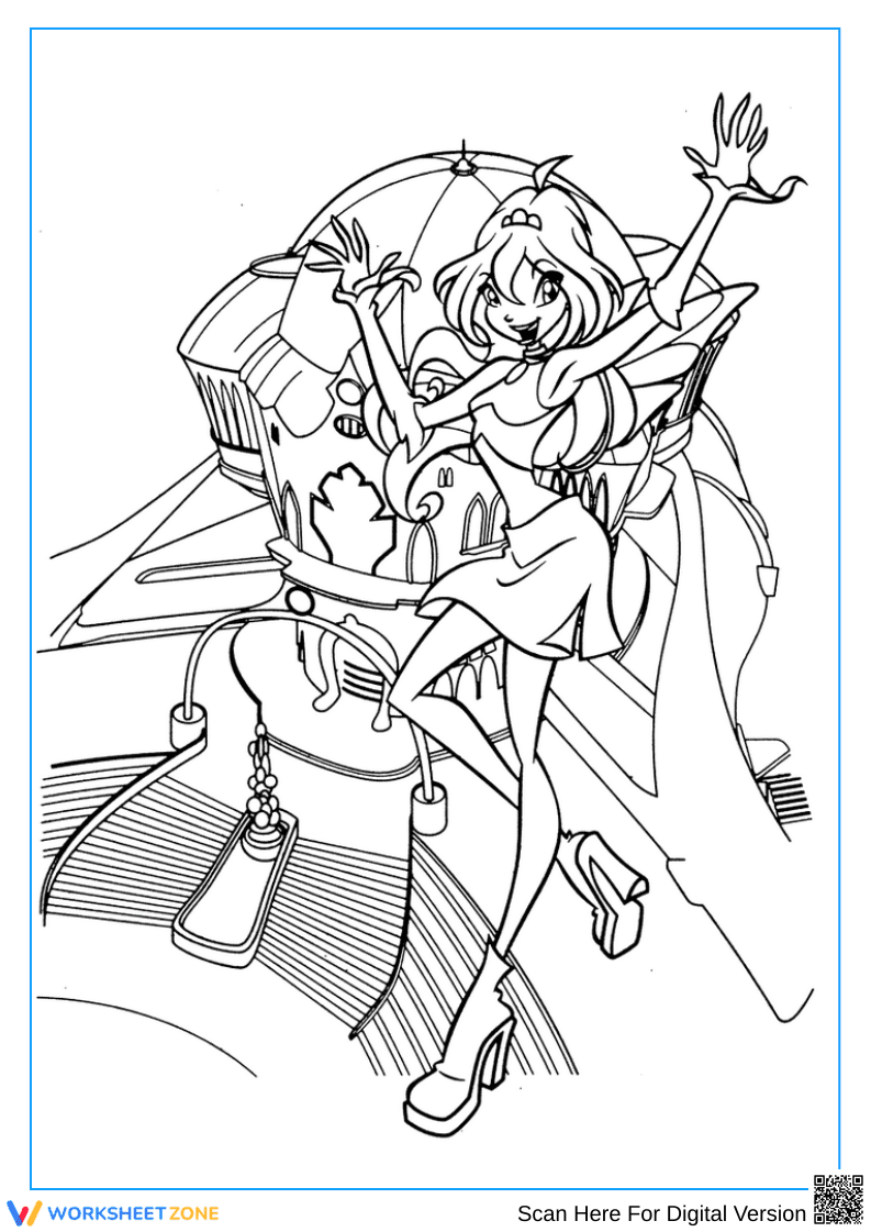 Winx Club Bloom at Alfea Coloring Page - Page 1