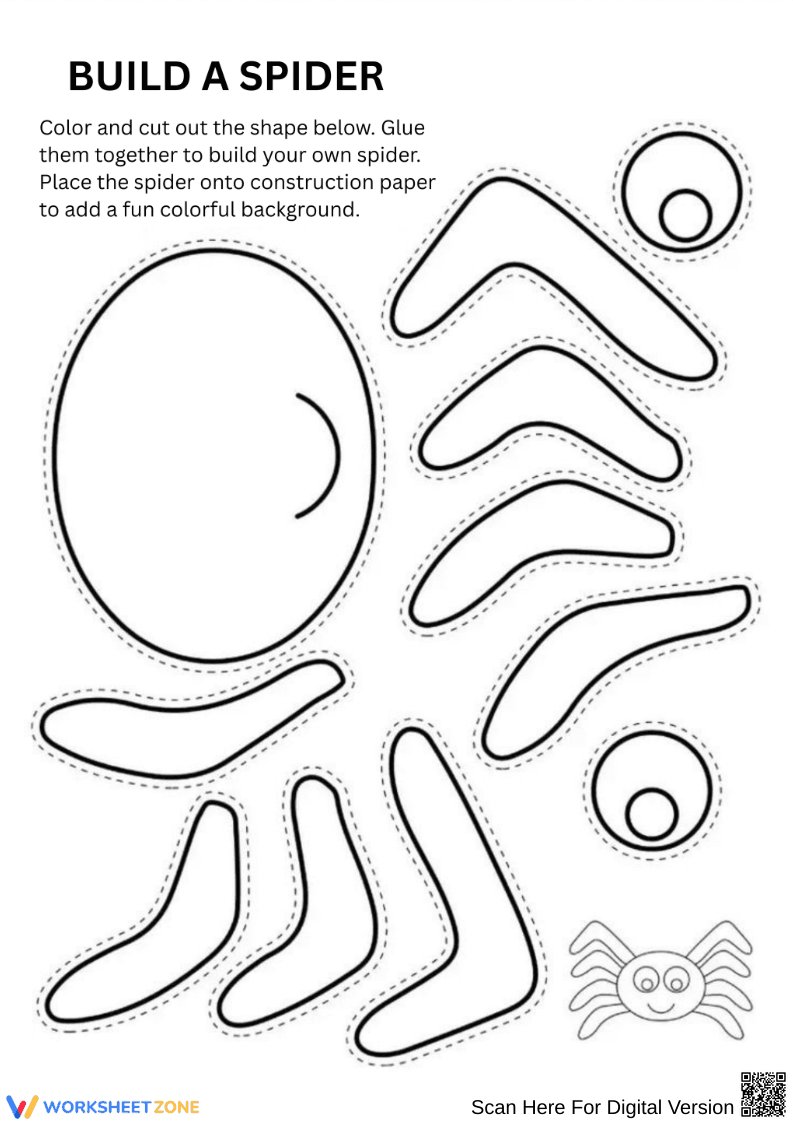 Halloween Build a Spider Craft for Preschool Kids - Page 1