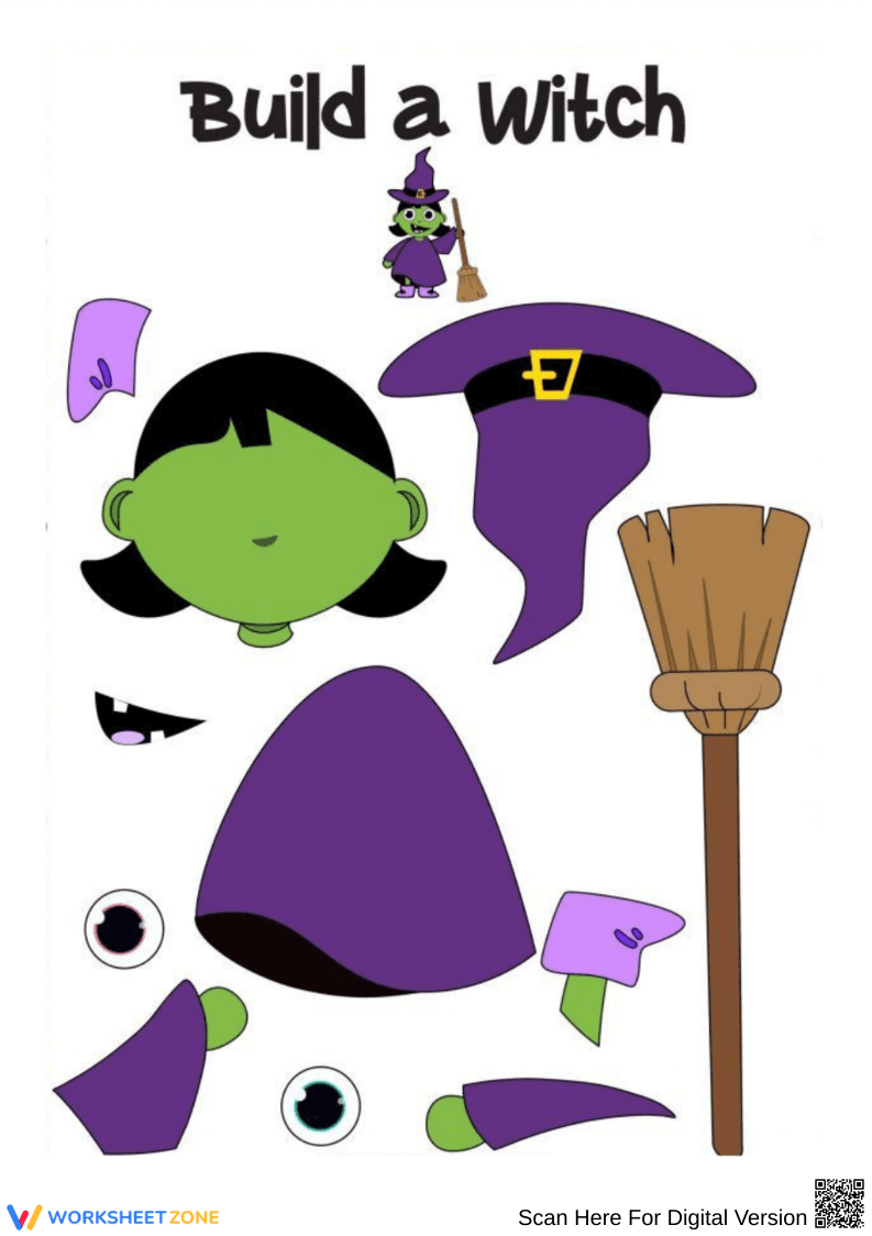 Build a Witch Halloween Craft for Kindergarten - Page 1
