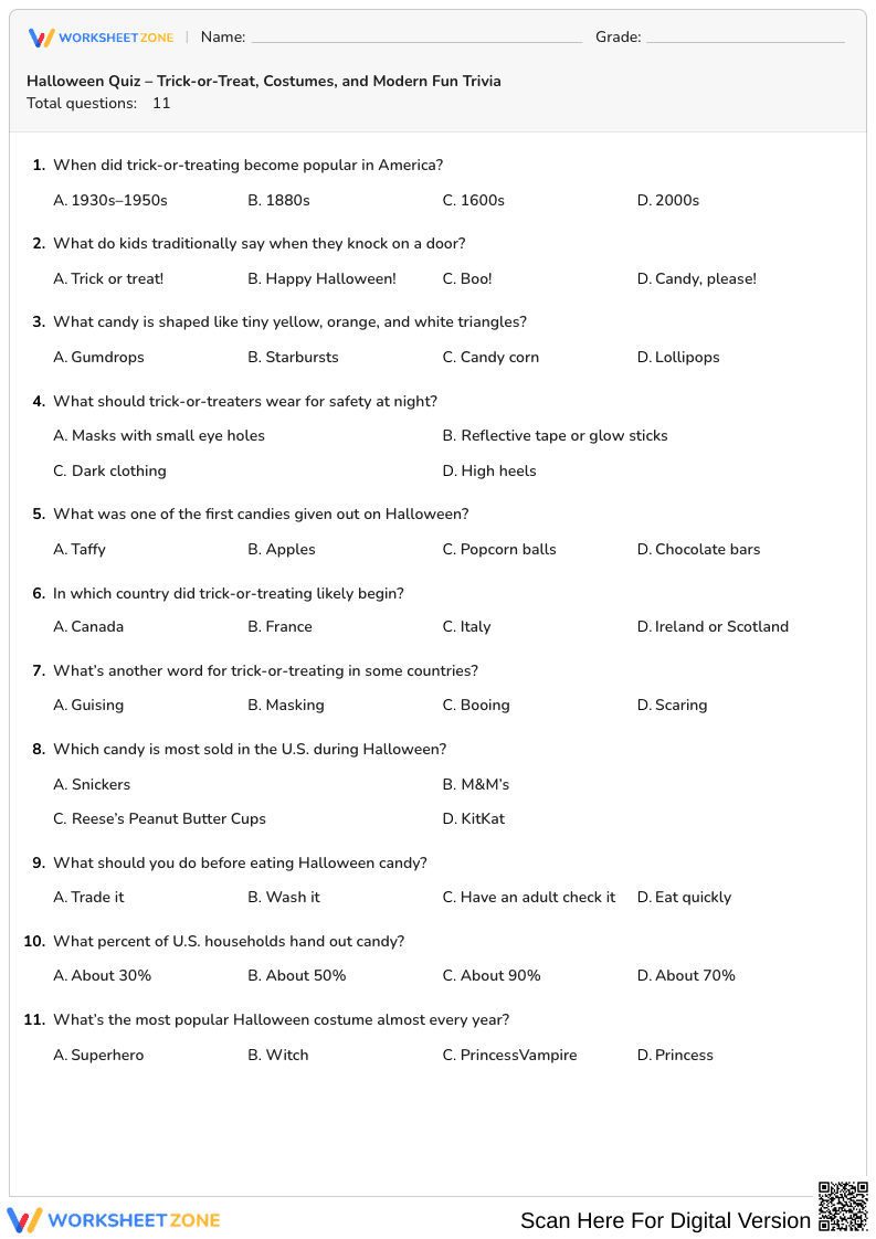 Halloween Quiz – Trick-or-Treat, Costumes, and Modern Fun Trivia - Page 1