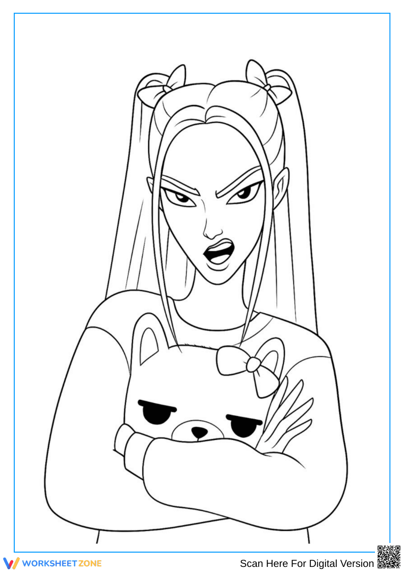 Mira K-Pop Demon Hunters Chibi Plush Coloring Page - Page 1