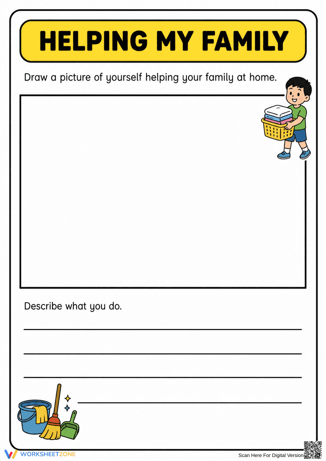 Helping My Family Worksheet | Grade 2 Essential - Page 1