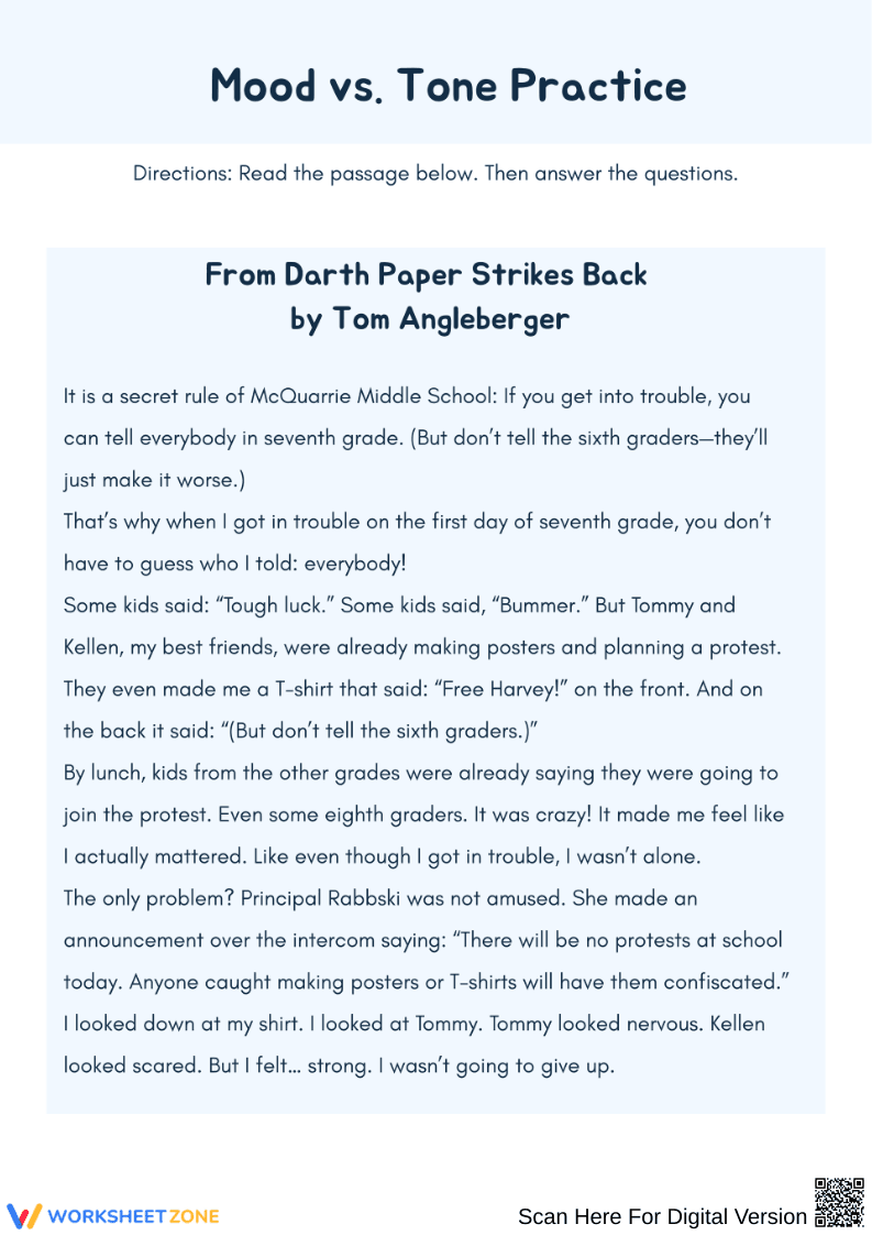 Mood and Tone Practice - Page 1