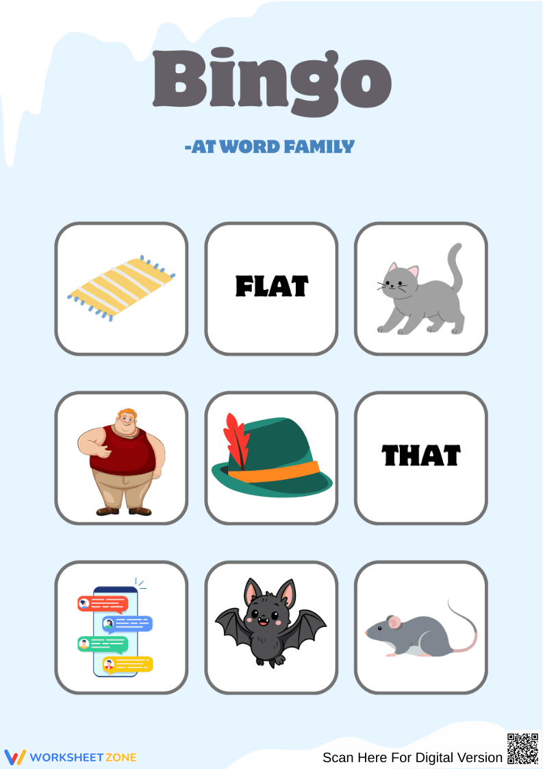 -at Word Family Bingo - Page 1