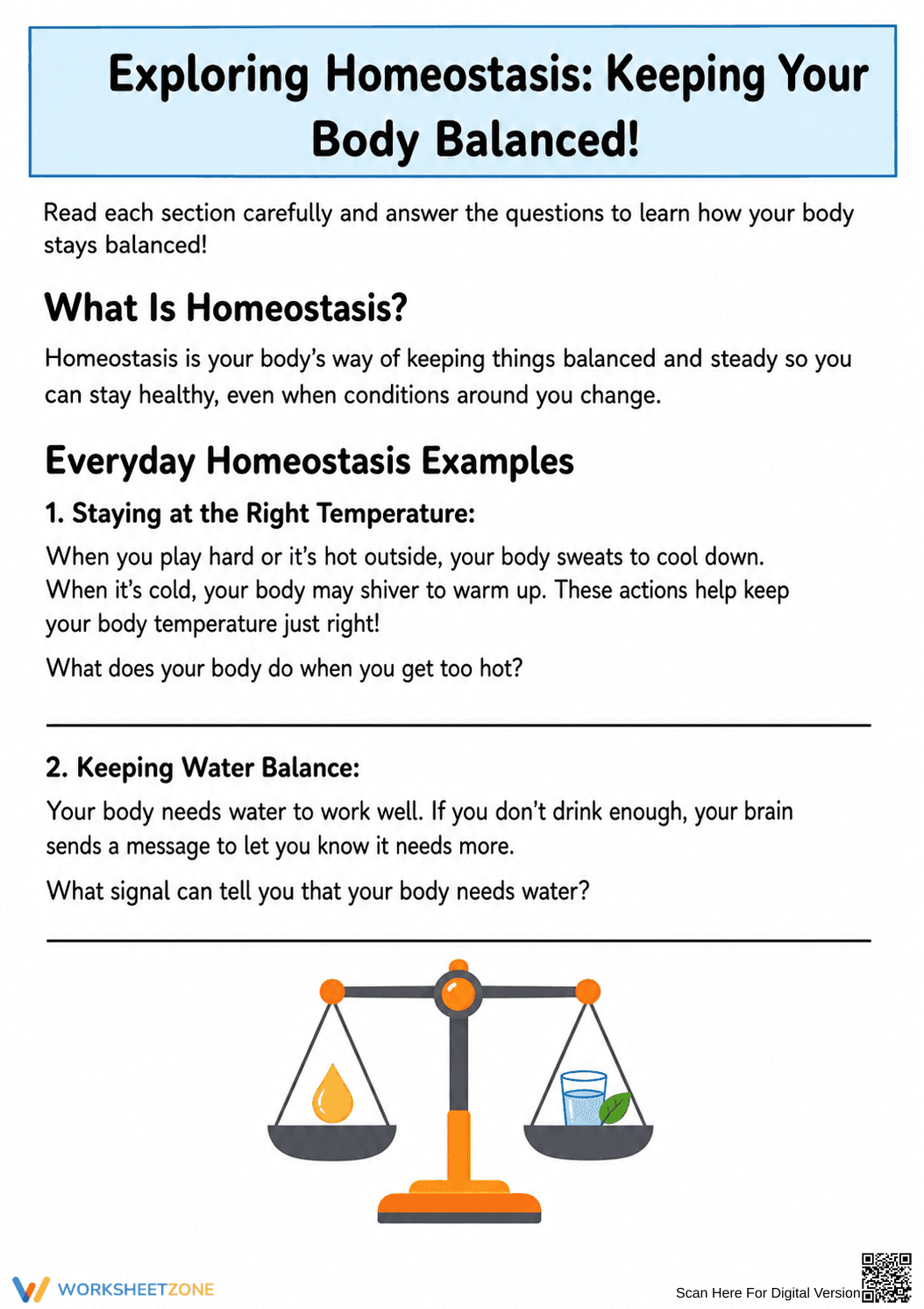 Homeostasis Worksheet: Essential Grade 4-5 Science Guide - Page 1
