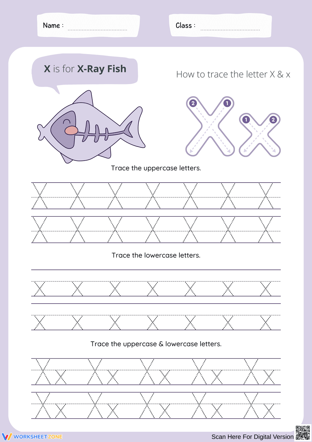 Tracing and Writing the Letter X Activities - Page 1