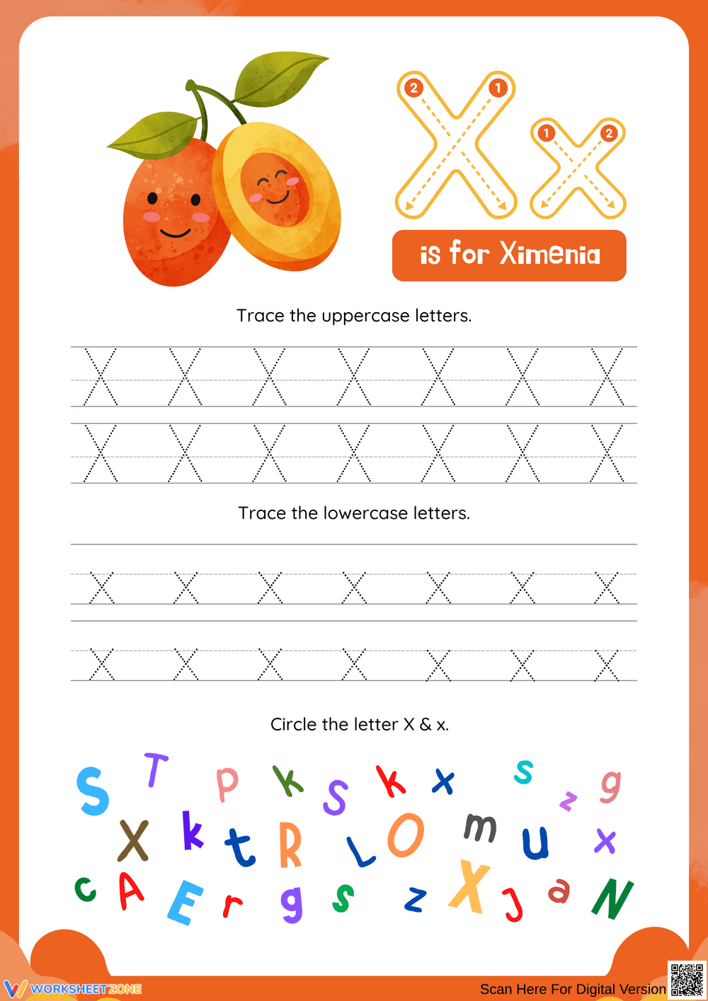 Tracing the Letter X for Early Learners - Page 1