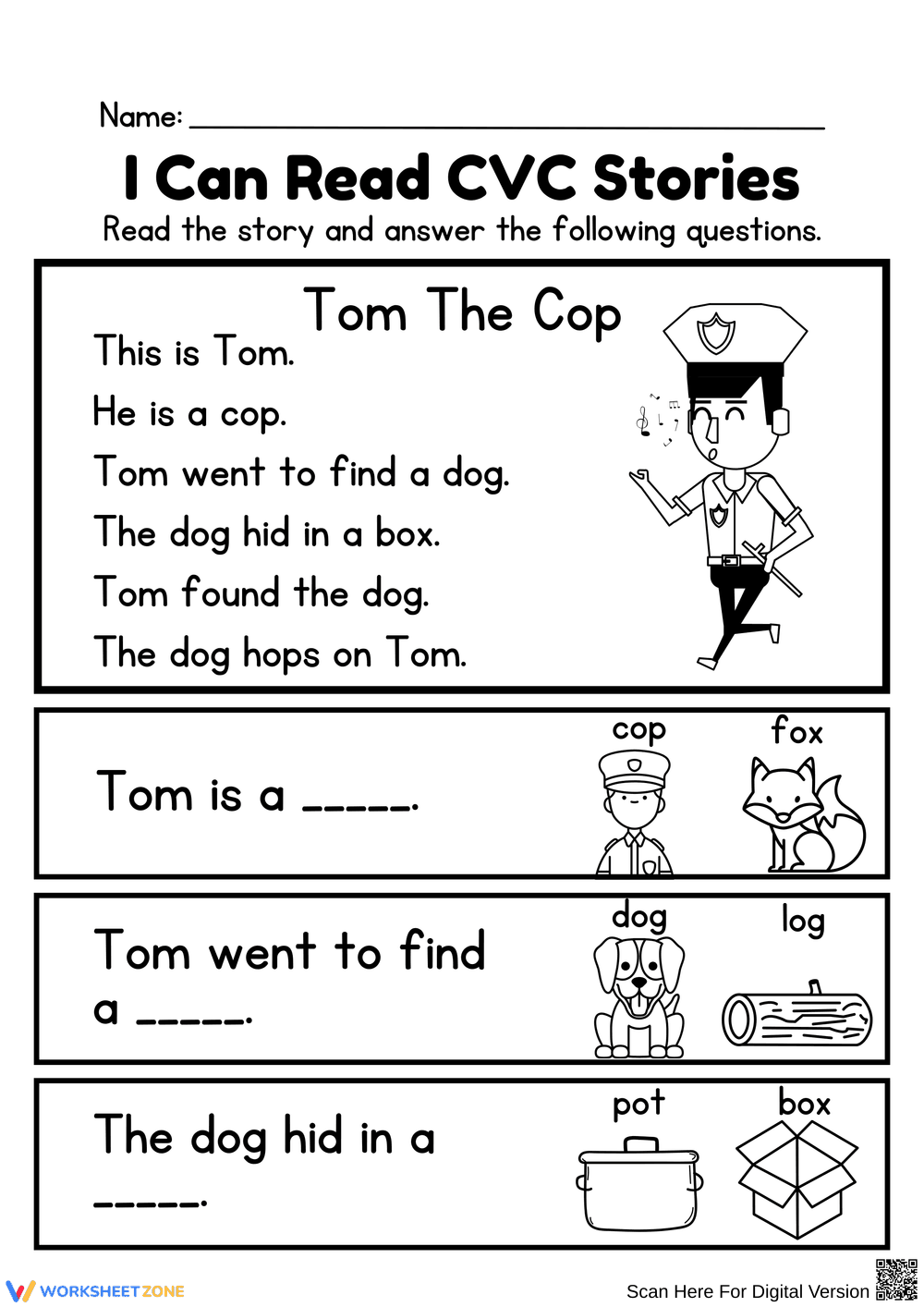 I Can Read CVC Stories: Tom The Cop - Page 1