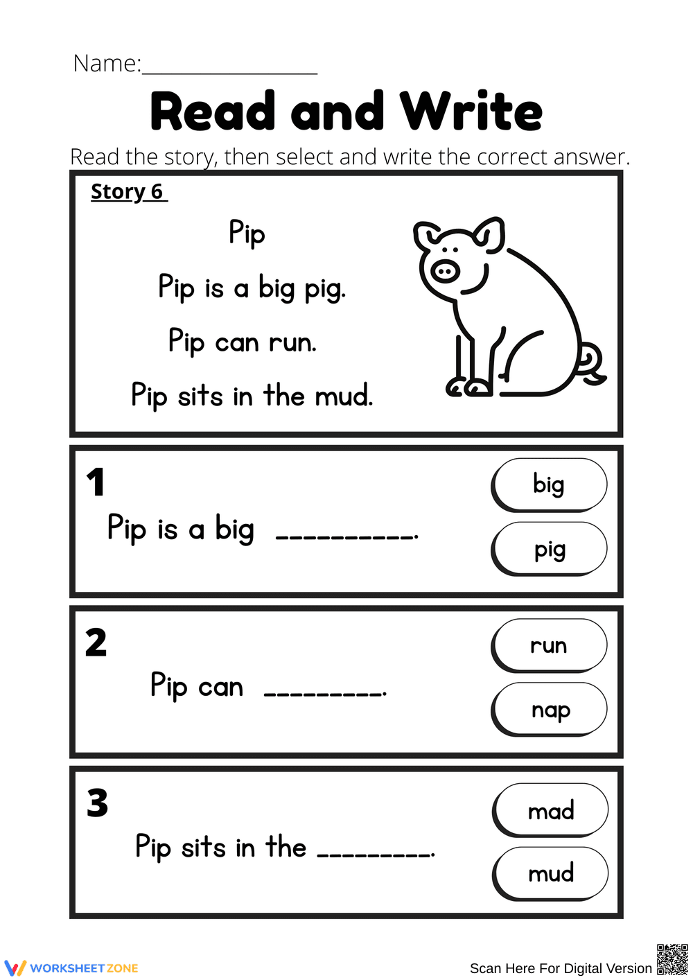 Read and Write: Learn with Pip the Pig - Page 1