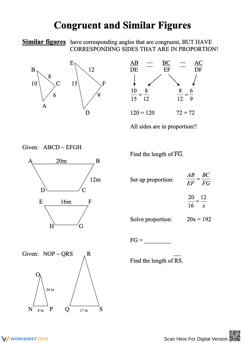 Congruent and Similar Figures - Page 1