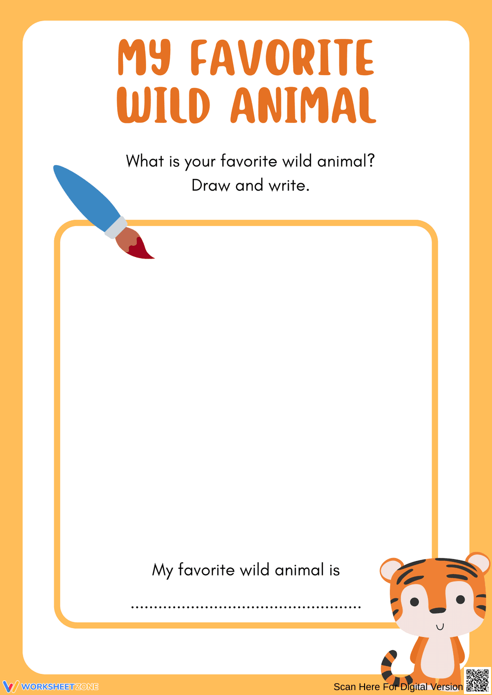 My Favorite Wild Animal Drawing Activity - Page 1