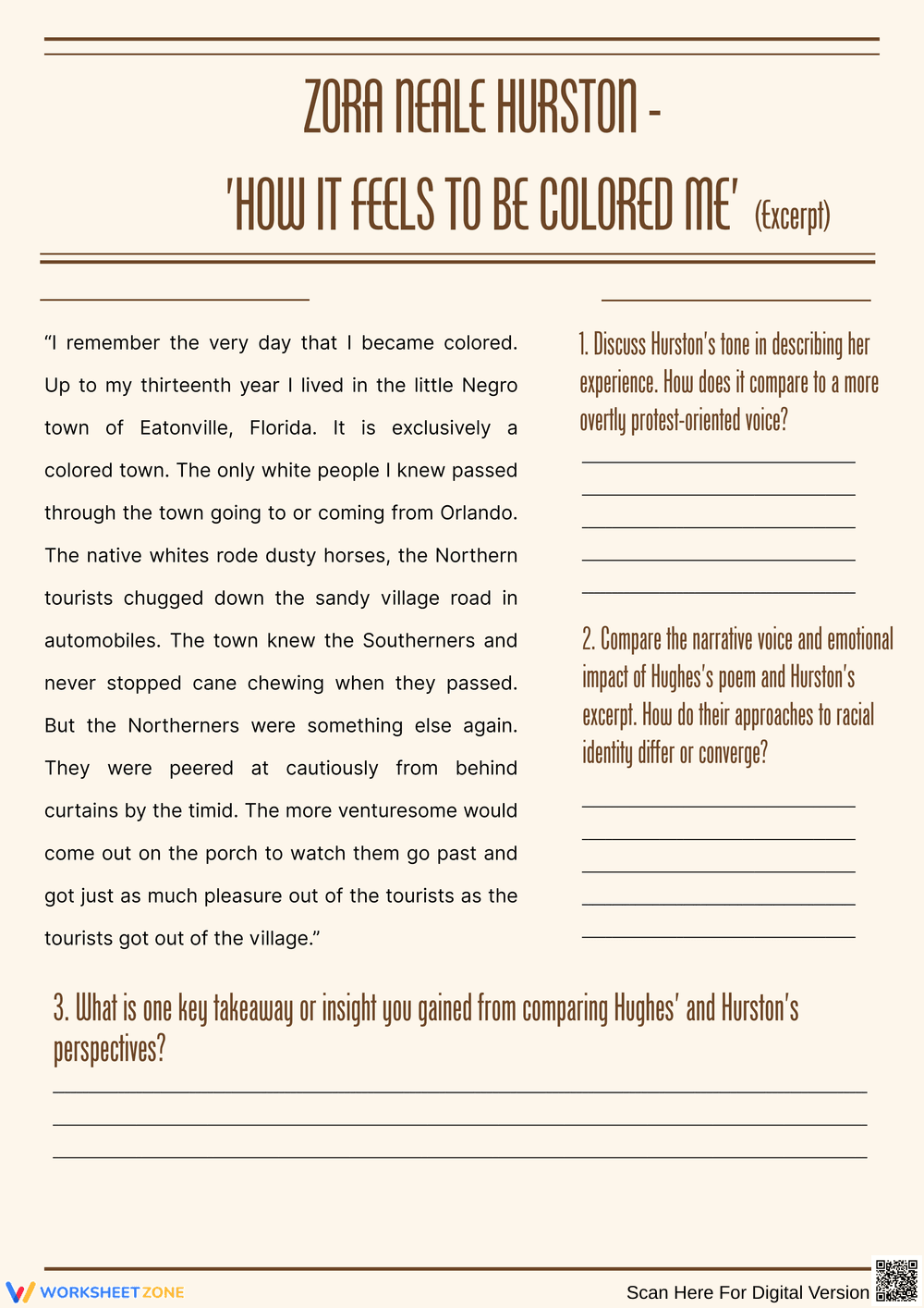 Exploring Racial Identity Through Hurston’s Narrative - Page 1