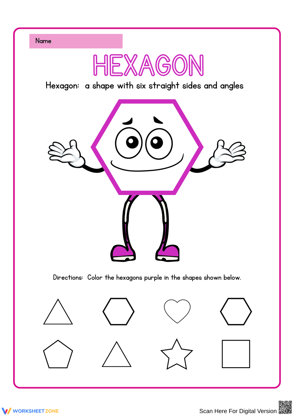 Exploring Hexagons: Fun Shape Coloring Activity - Page 1