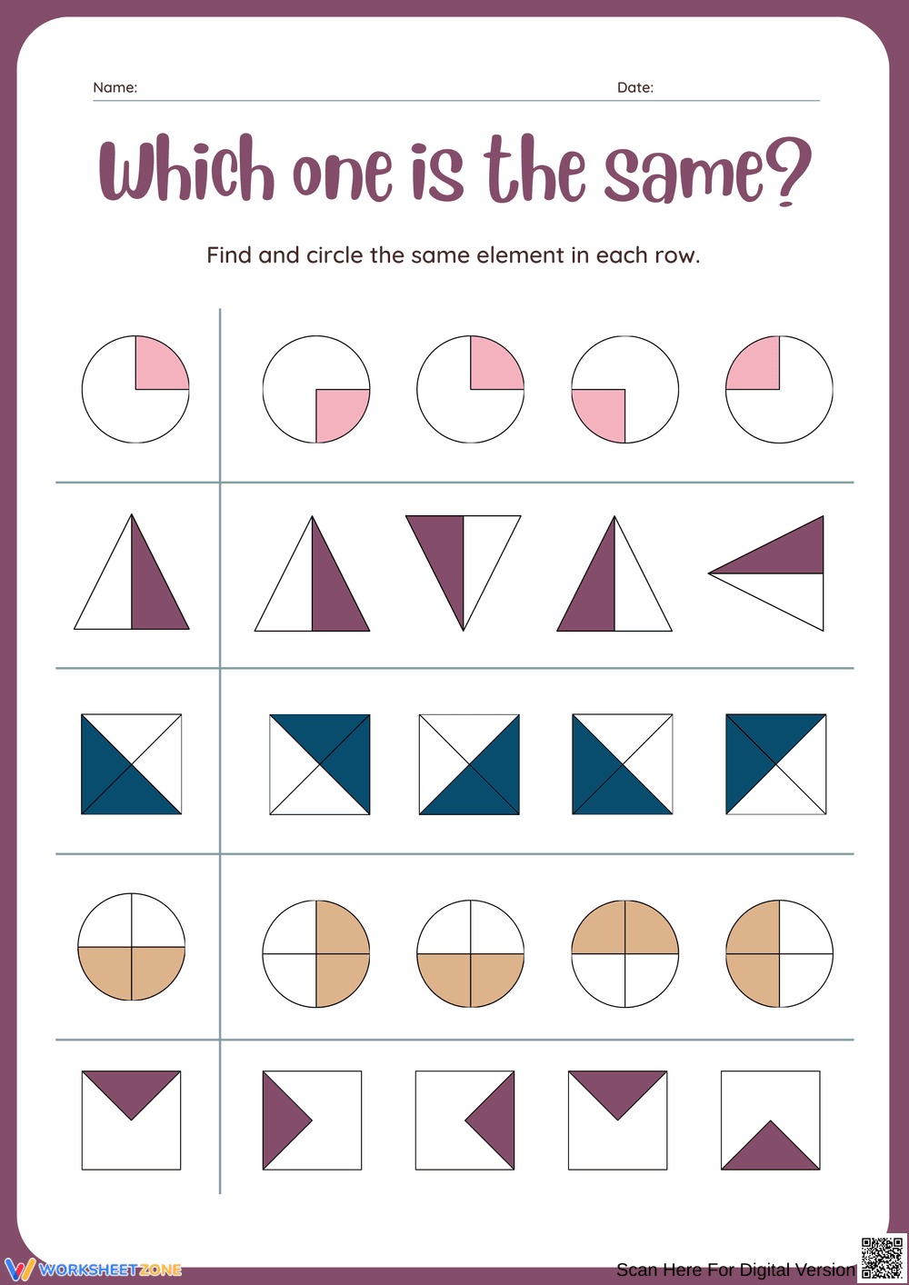 Identifying Similar Shapes Activity - Page 1