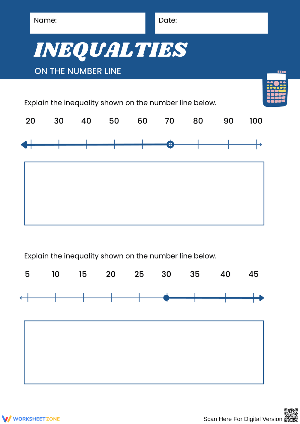 Understanding Inequalities on the Number Line - Page 1