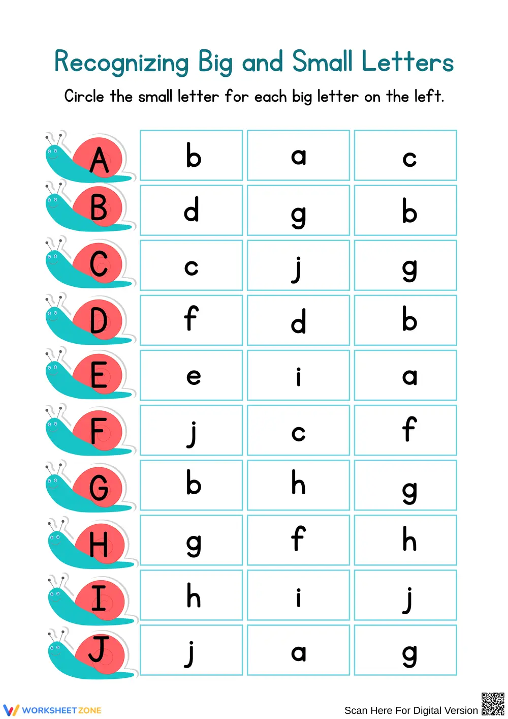 Recognizing Big and Small Letters Activity - Page 1