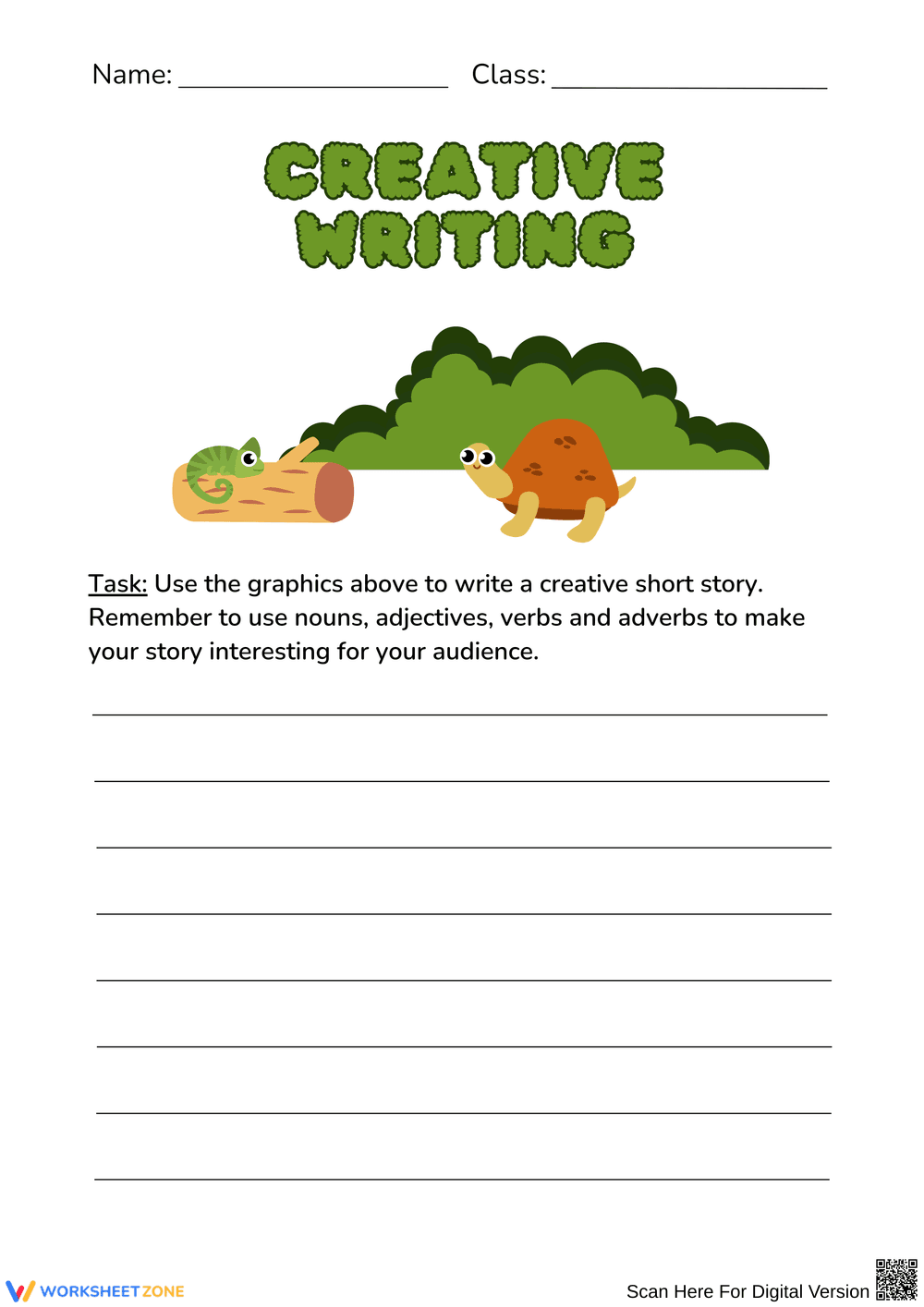 Creative Writing Short Story Worksheet - Page 1