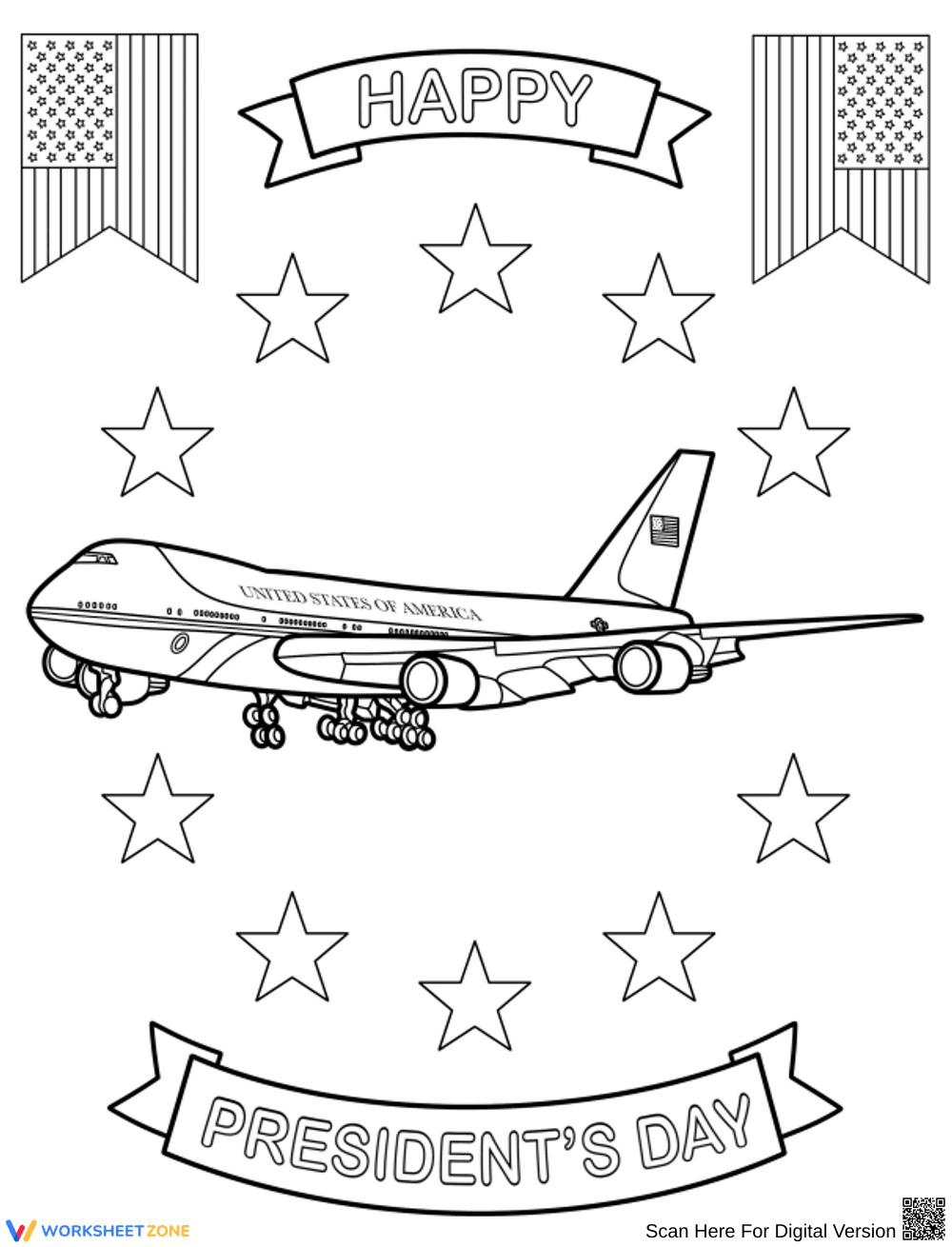 Presidents Day Coloring Activity - Page 1