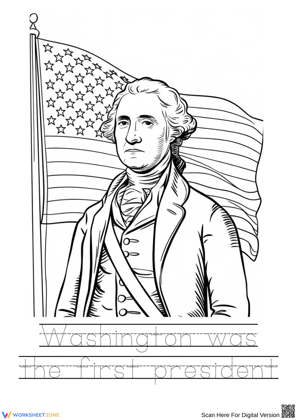 Color and Learn About George Washington - Page 1