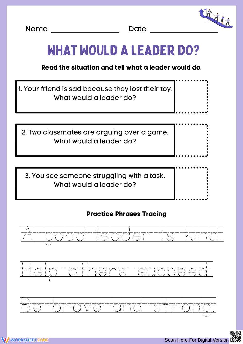 What Would A Leader Do? Worksheet - Page 1