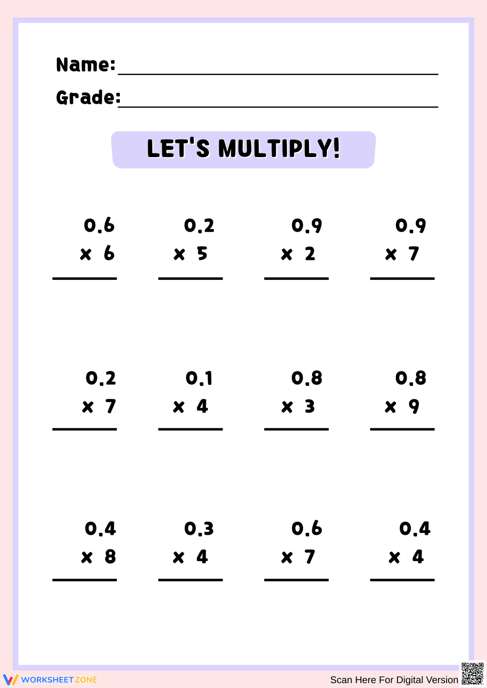 Mastering Multiplication with Decimals - Page 1