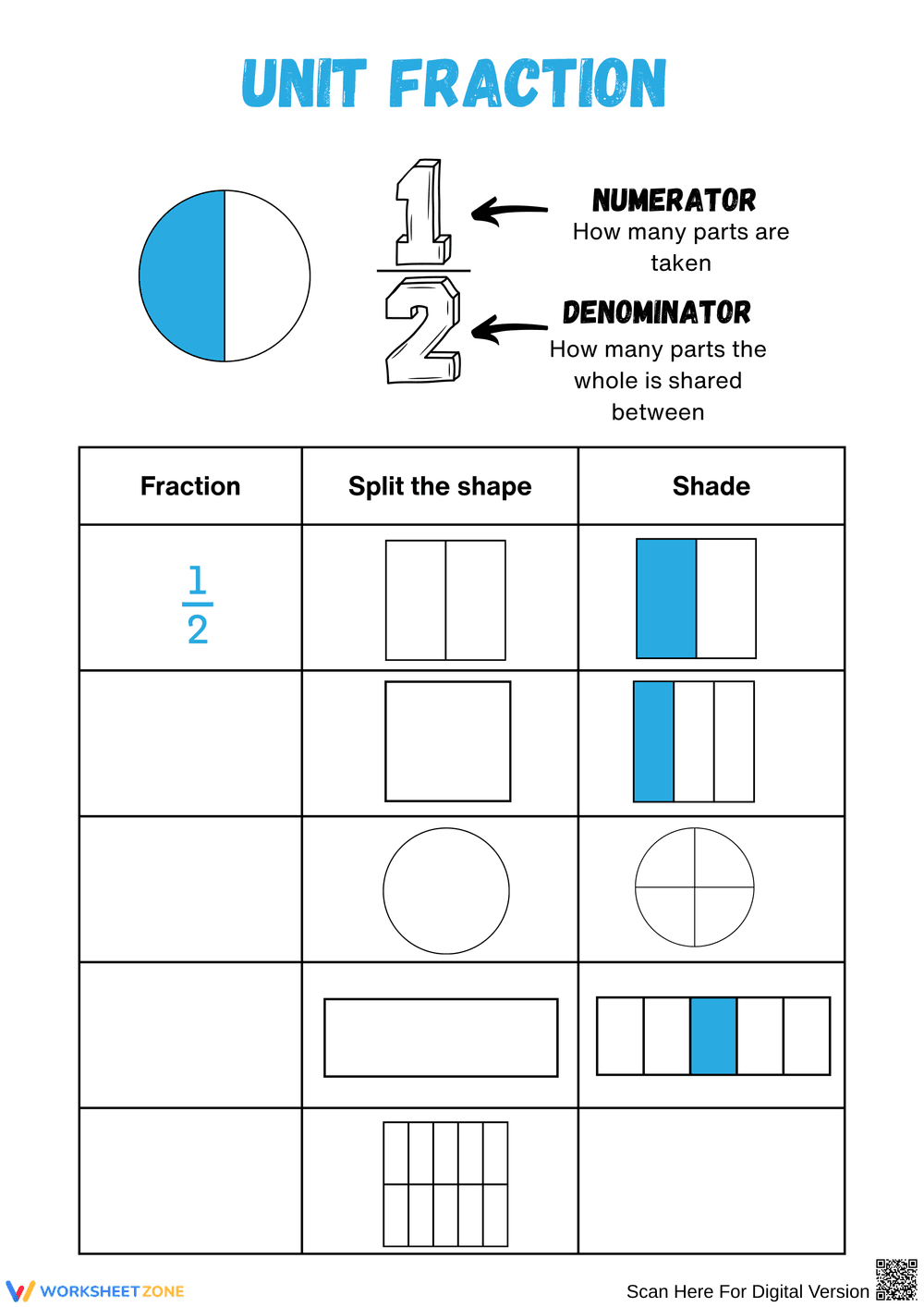 Understanding Unit Fractions Through Visuals - Page 1