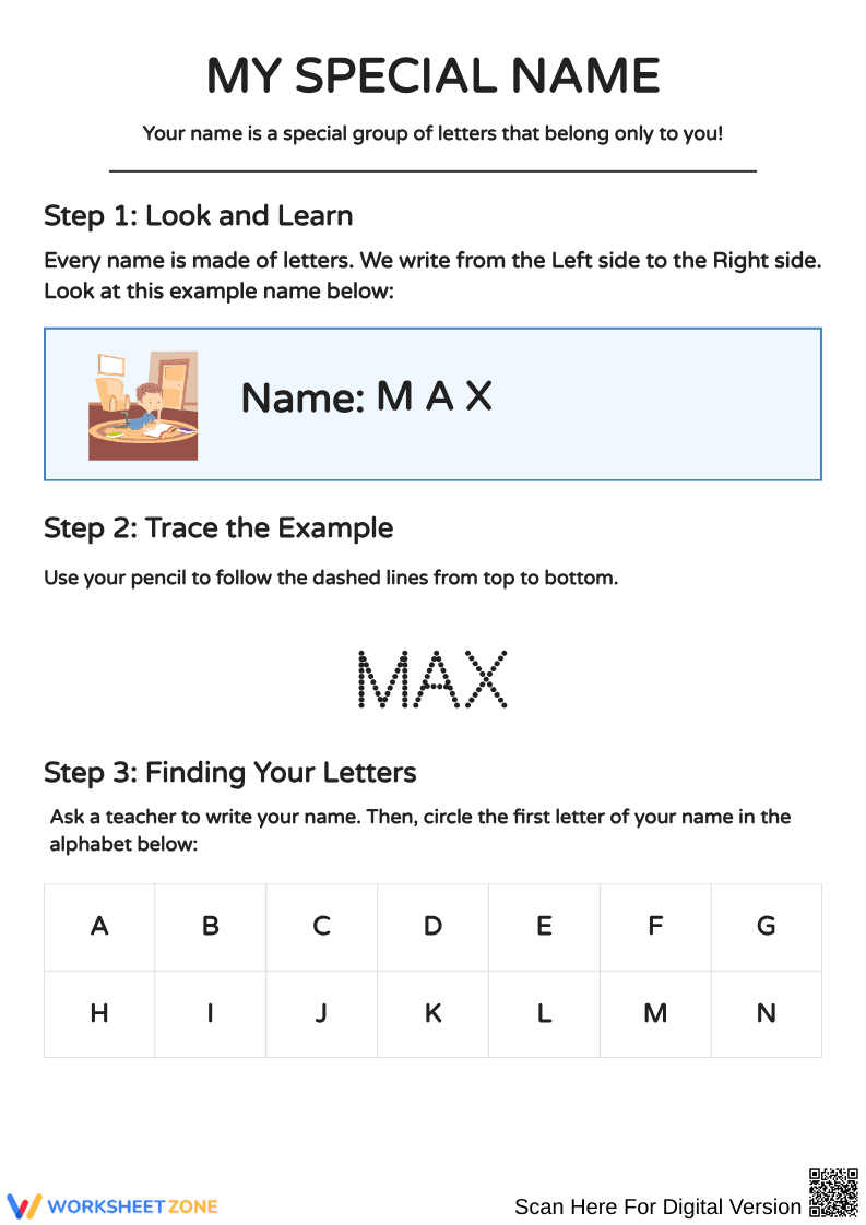 My Special Name: Learning to Write and Trace Names - Page 1
