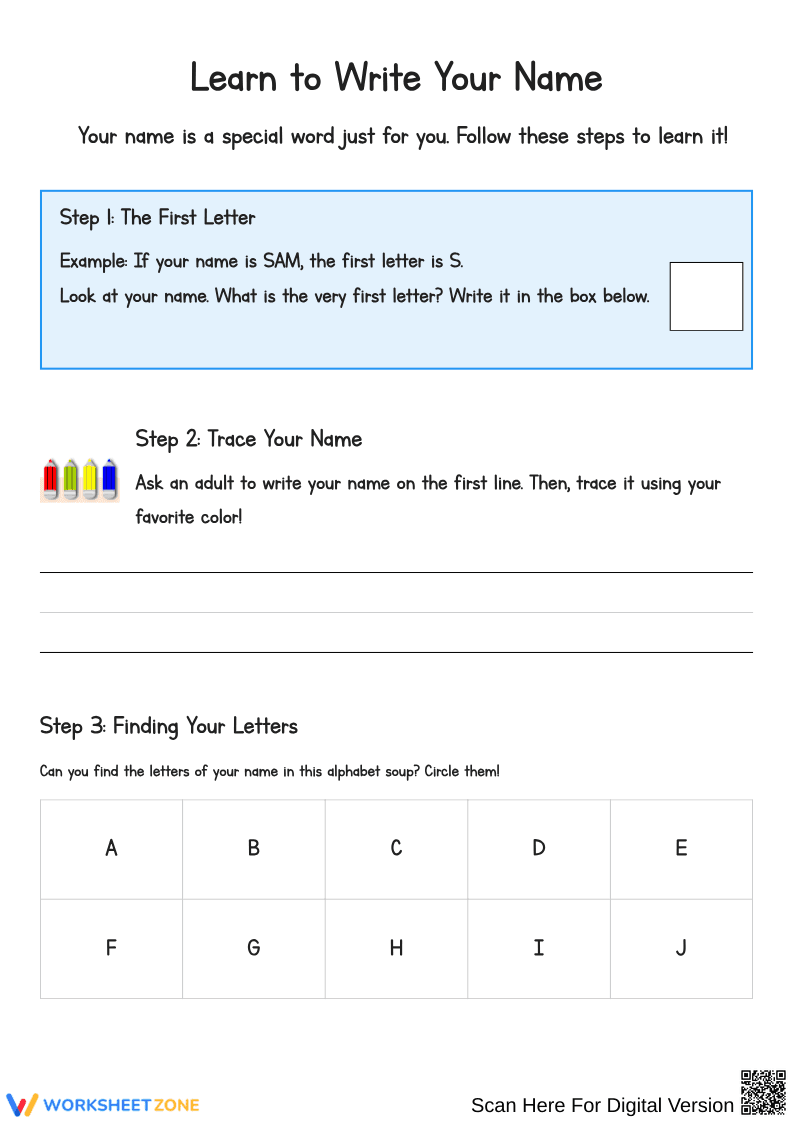 Learn to Write Your Name with Fun Activities - Page 1