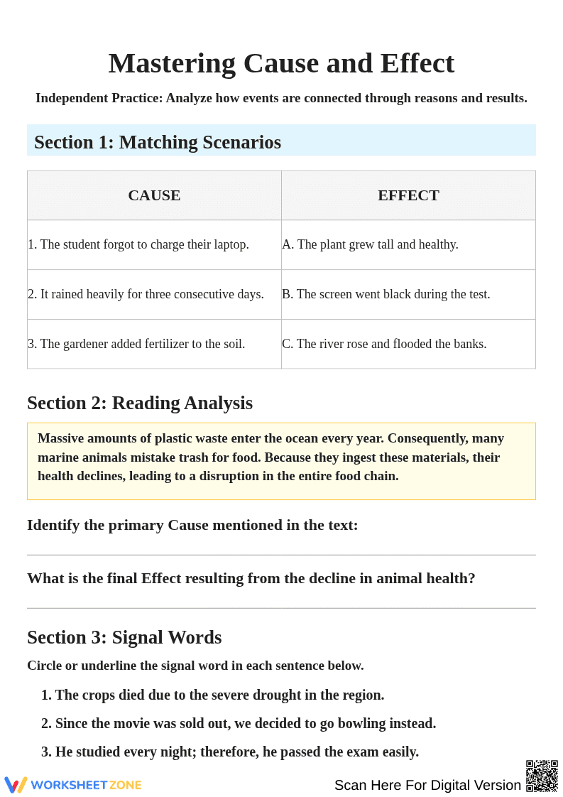Cause and Effect Analysis - Page 1