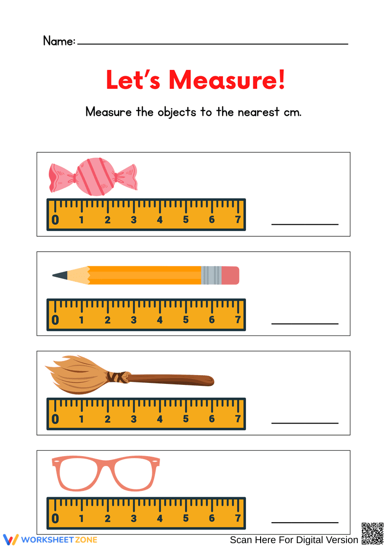 Let's Measure Objects to the Nearest Centimeter - Page 1