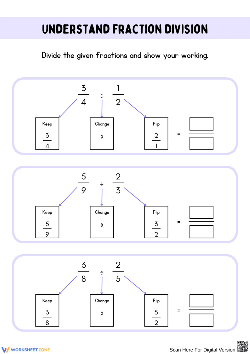Mastering Fraction Division with Visual Aids - Page 1