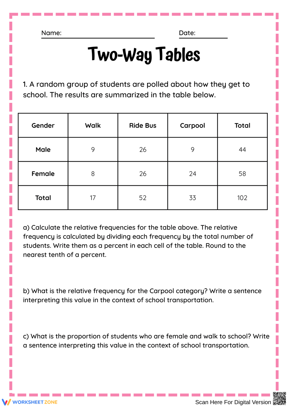 Understanding Two-Way Tables in Data Analysis - Page 1
