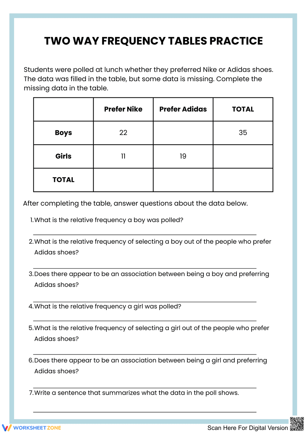 Exploring Two Way Frequency Tables with Poll Data - Page 1