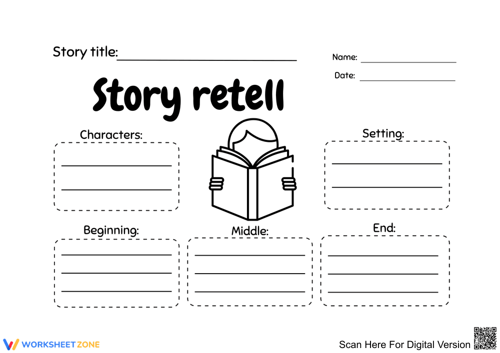 Engaging Story Retell Worksheet for Young Readers - Page 1