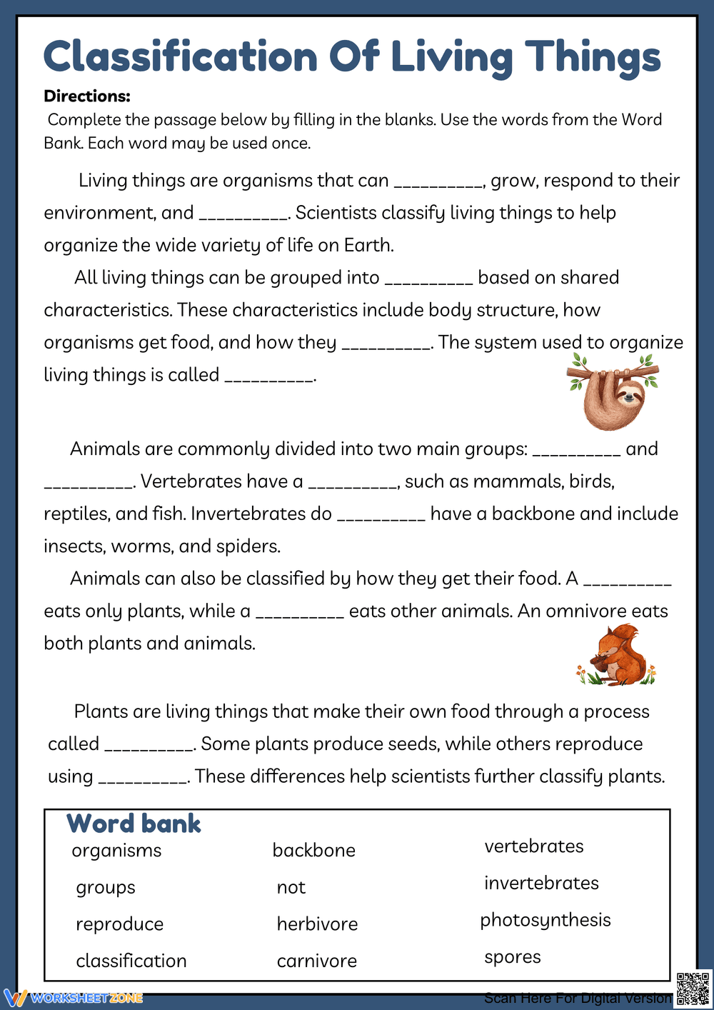 Exploring the Classification of Living Things - Page 1