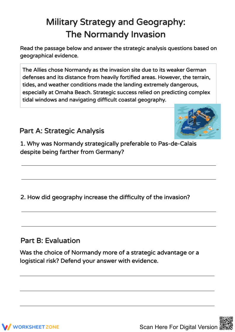 Normandy Invasion Strategy Analysis Worksheet - Page 1