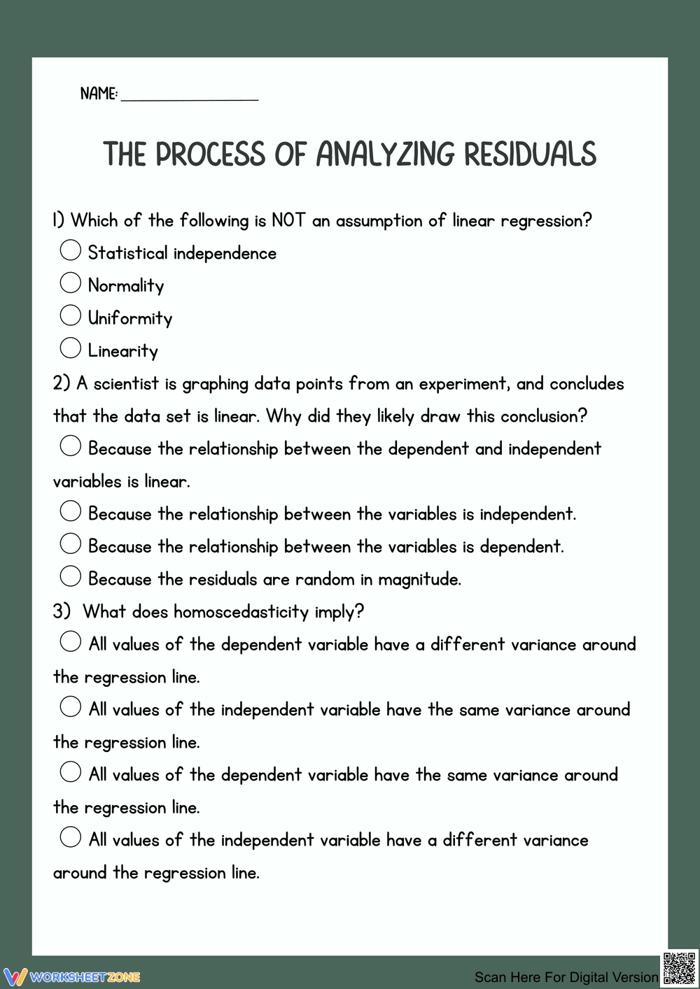 Understanding Residuals in Linear Regression Analysis - Page 1