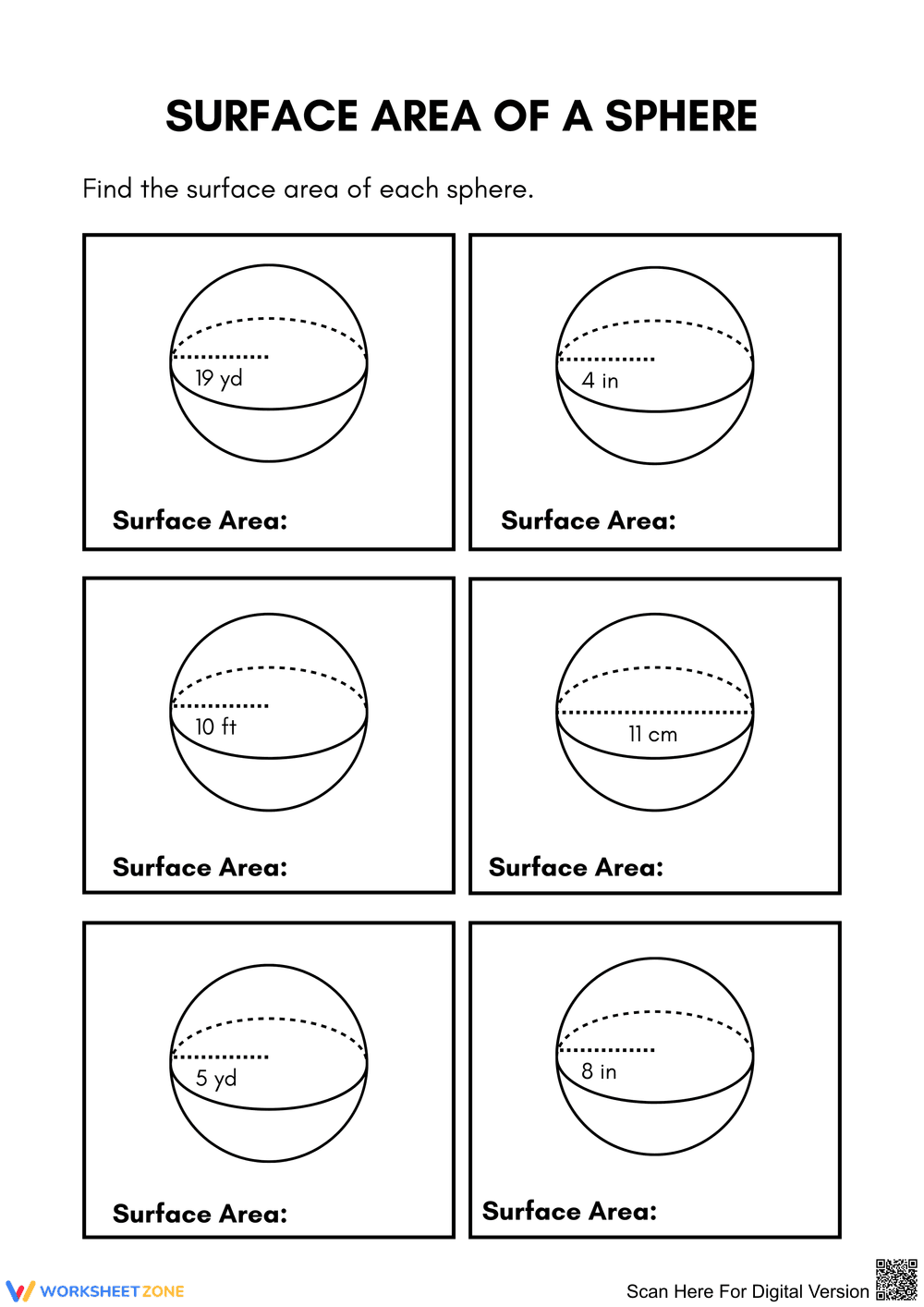 Calculating Surface Area of Spheres - Page 1