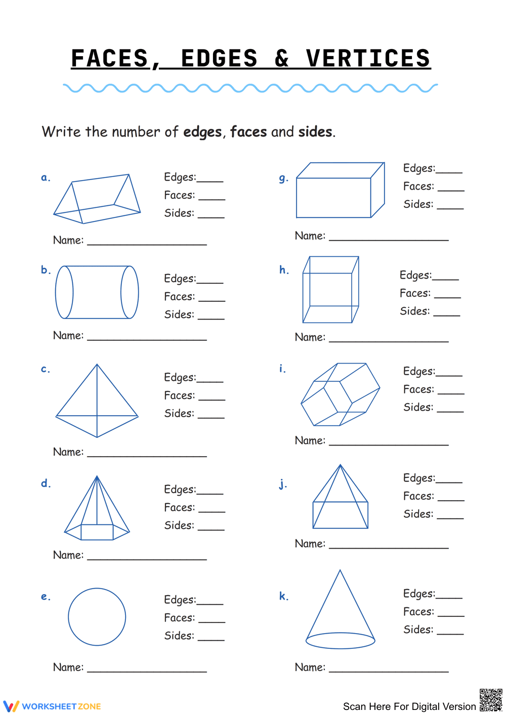 Exploring Faces, Edges, and Vertices of Shapes - Page 1