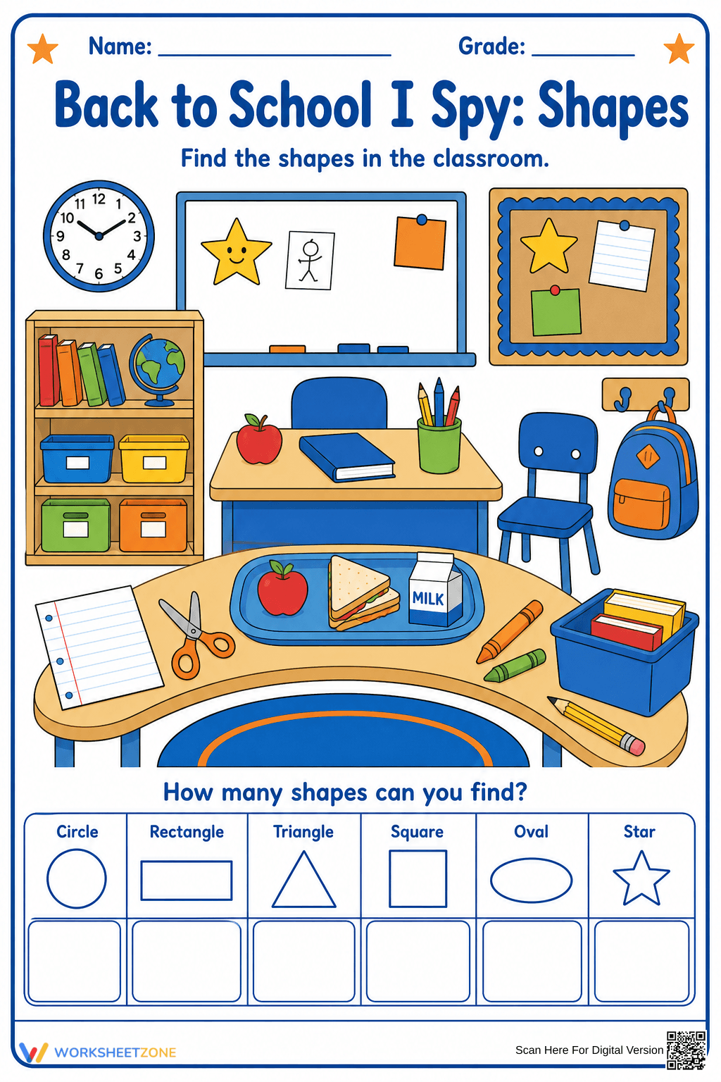 Back to School I Spy: Shapes | Essential Grade K Math - Page 1