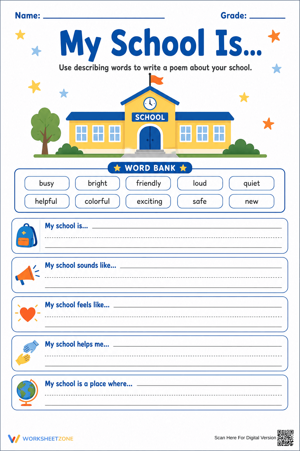 Descriptive Writing Worksheet | Grade 3 Essential - Page 1