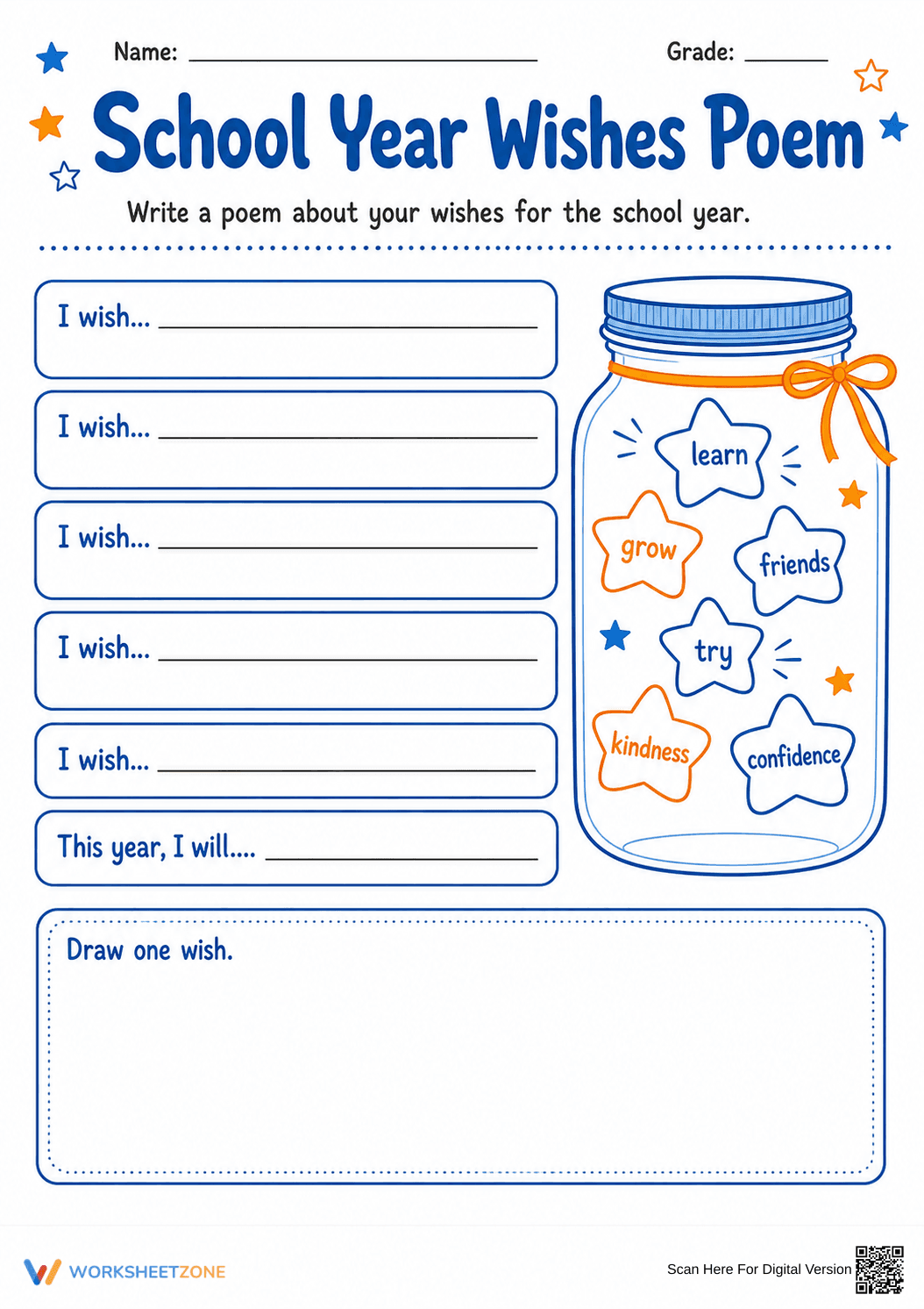 School Year Wishes Poem | Grade 3-5 Essential - Page 1
