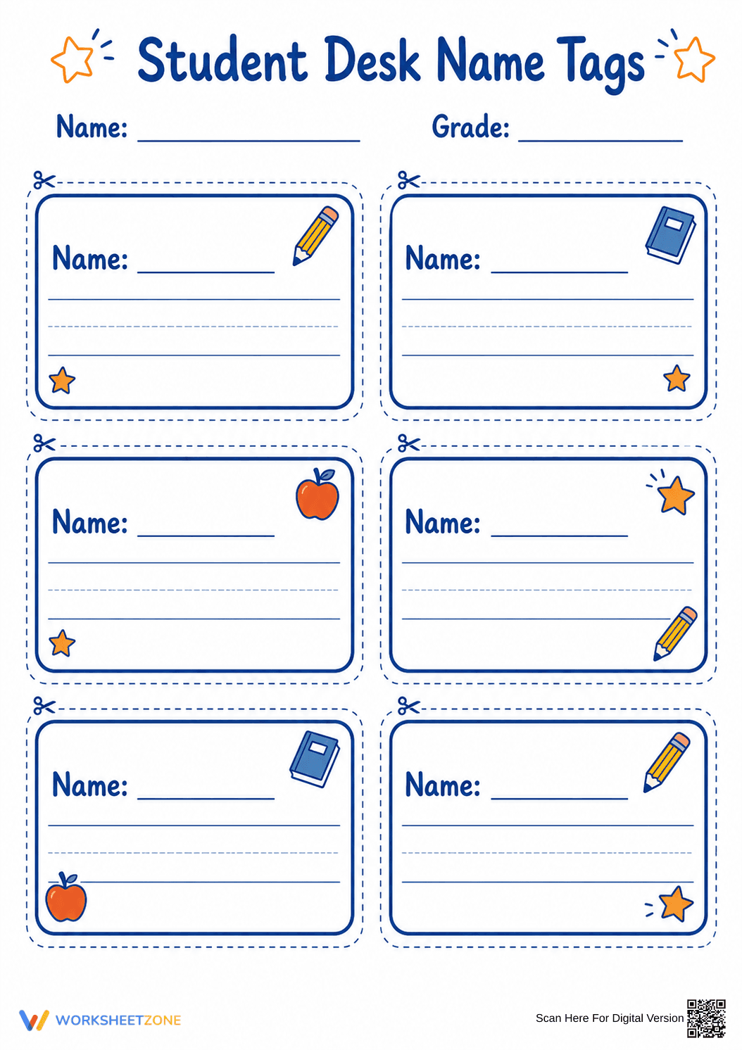 Printable Student Desk Name Tags | Grade K-2 Ready - Page 1