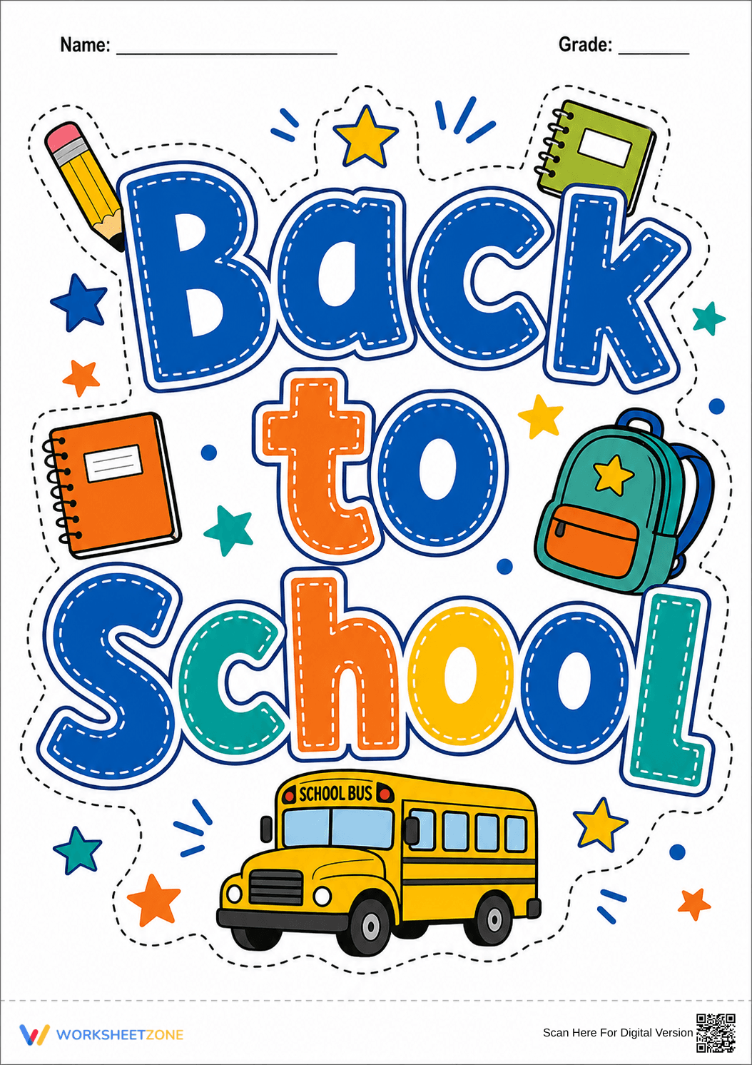 Back to School Bulletin Board Header | Printable Decor - Page 1