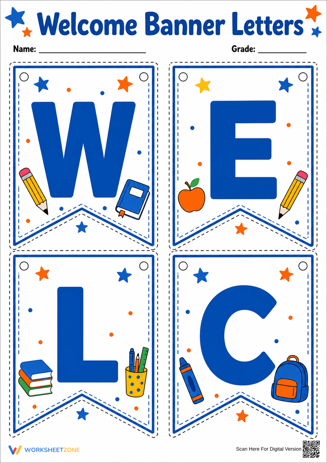 Printable Welcome Banner Letters | PreK-5 Decor - Page 1