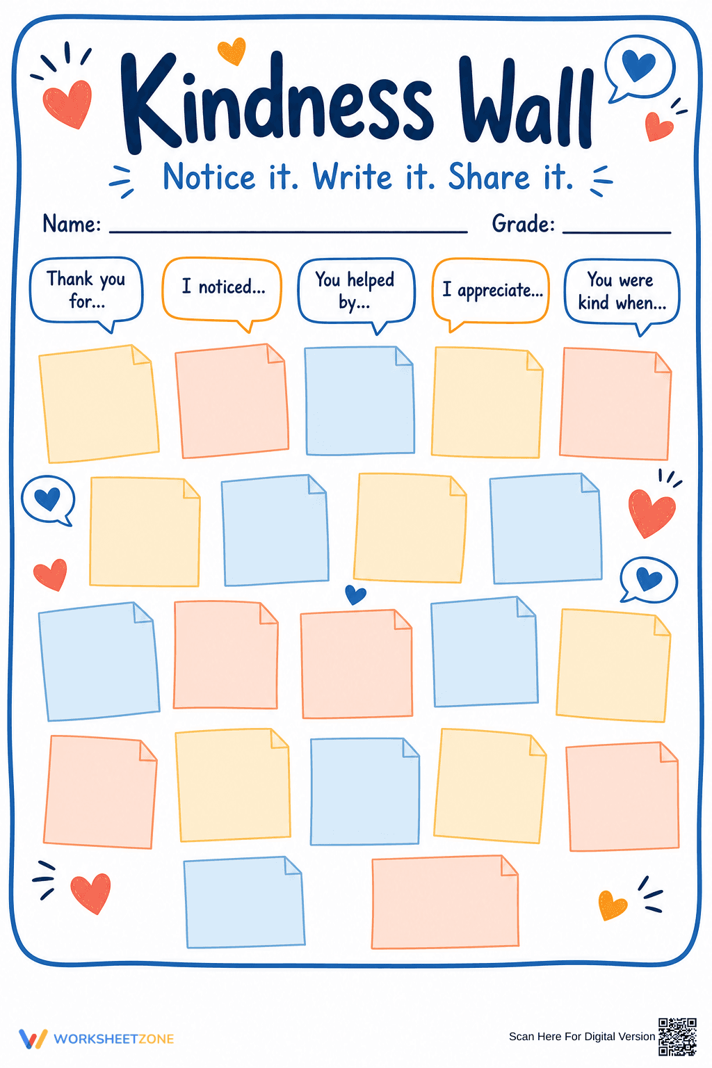 Kindness Wall Poster | Essential Grade K-6 SEL Activity - Page 1