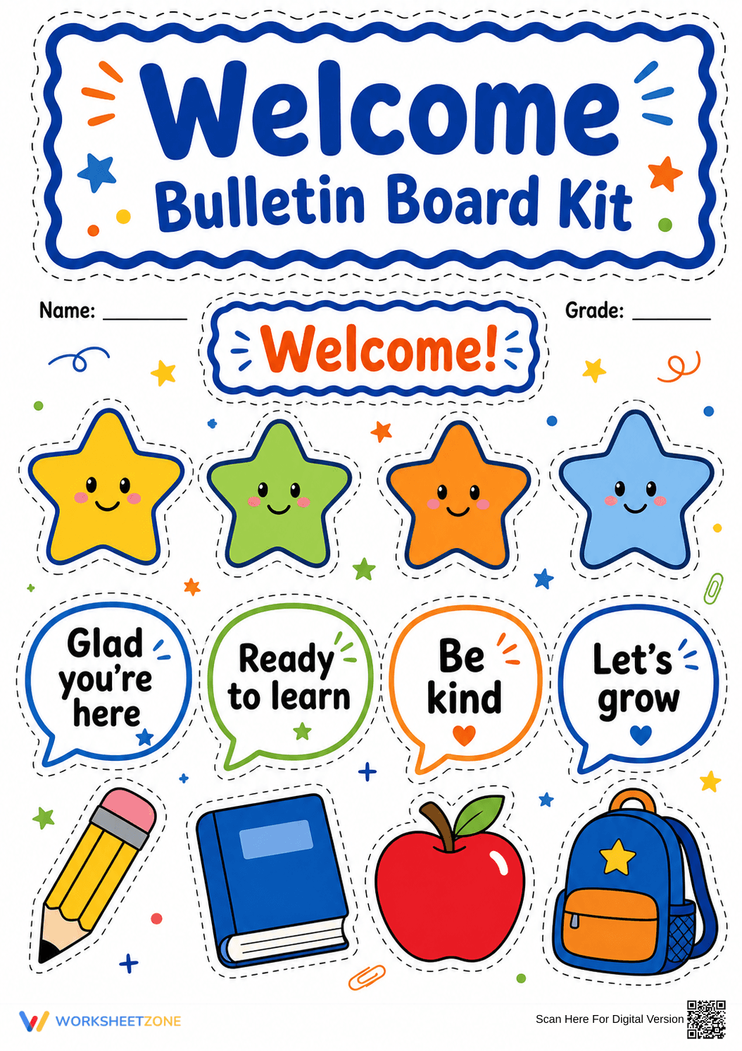 Essential Welcome Bulletin Board Kit | Grade K-5 Decor - Page 1