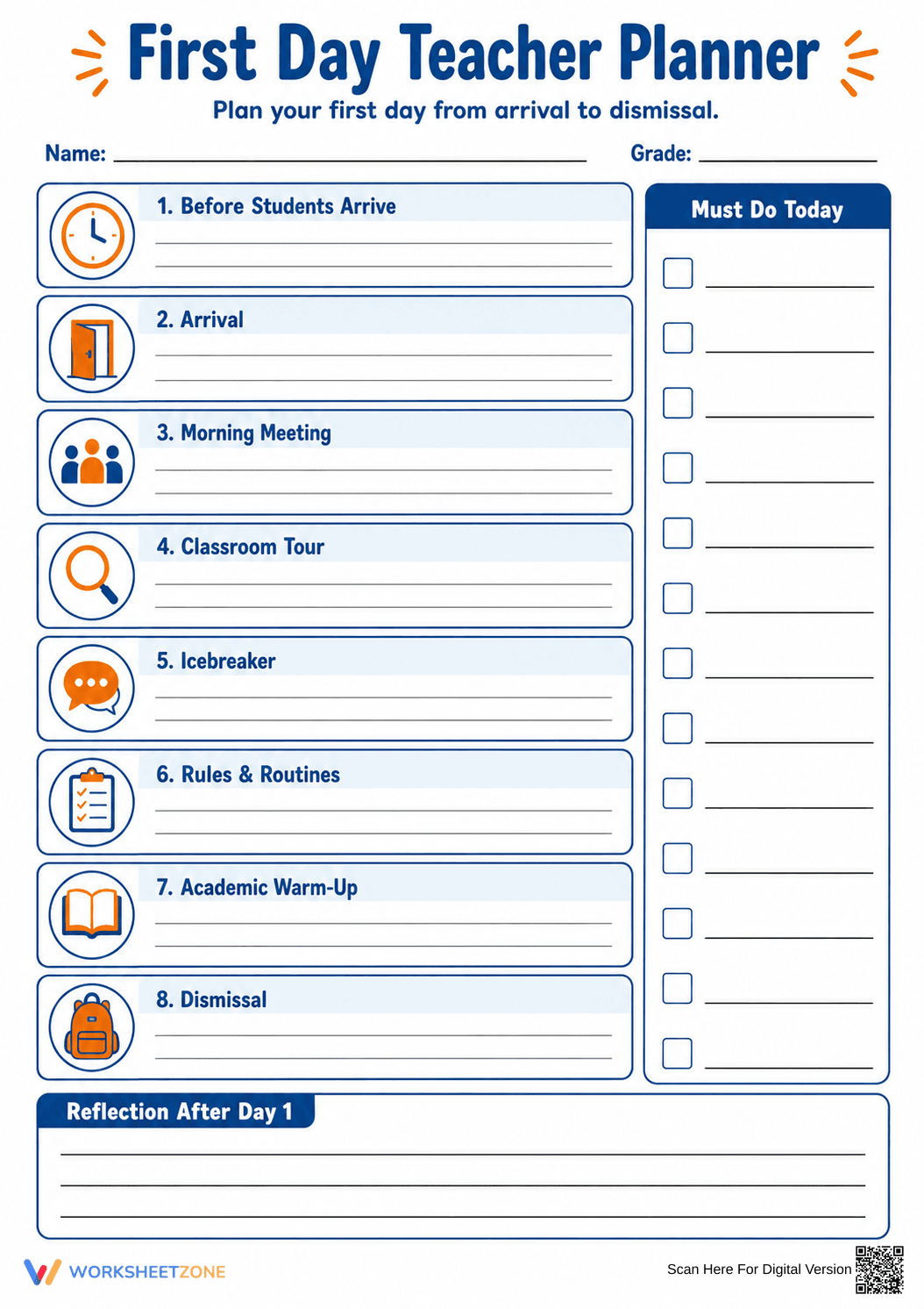 Essential First Day Teacher Planner | Grade K-8 Ready - Page 1