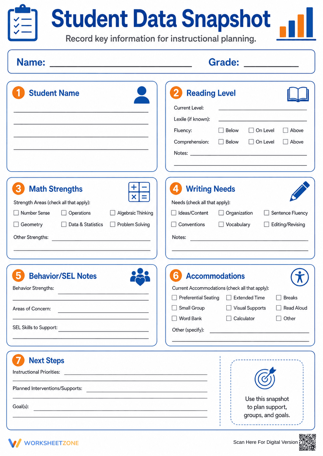 Student Data Snapshot | Essential Teacher Planning Tool - Page 1