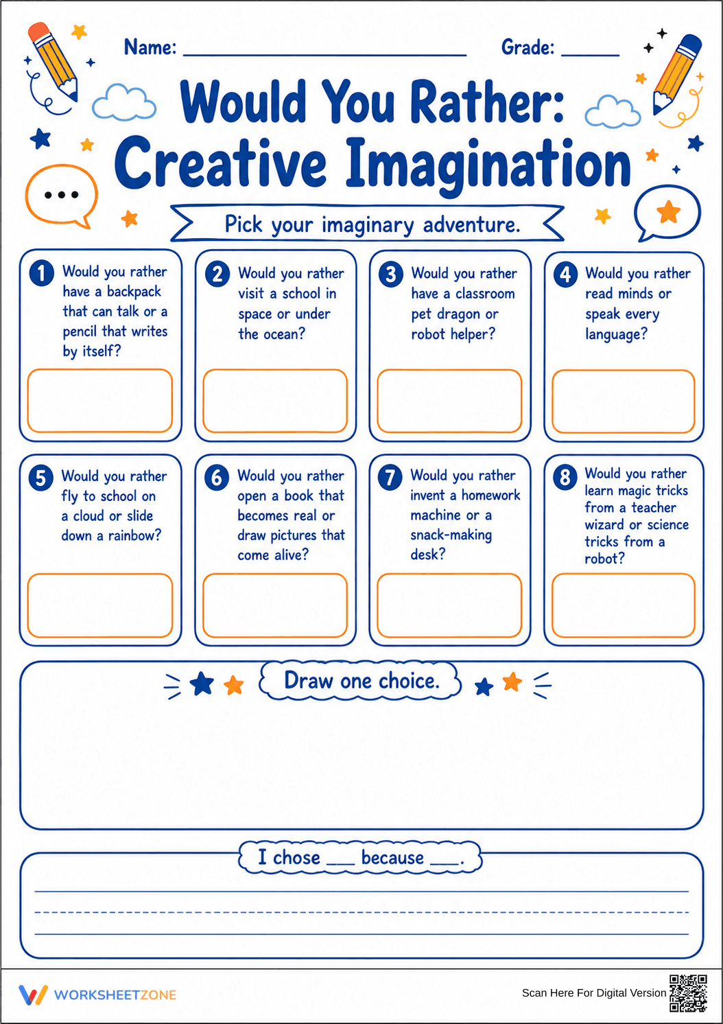 Grade 3 Opinion Writing — Printable No-Prep Worksheet - Page 1